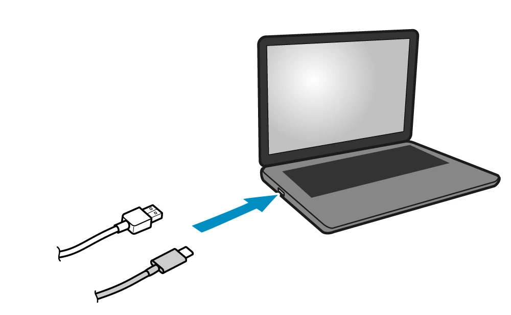 Cắm đầu còn lại của cáp USB vào cổng USB trên máy tính