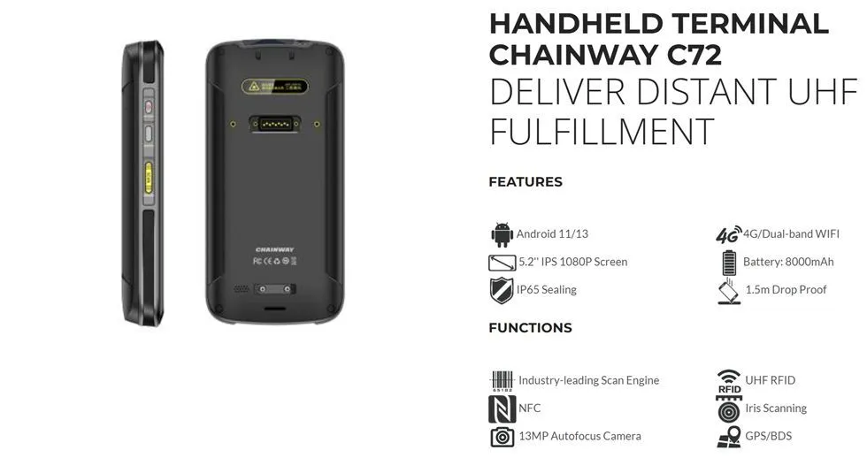 Chainway C72 Feature Info