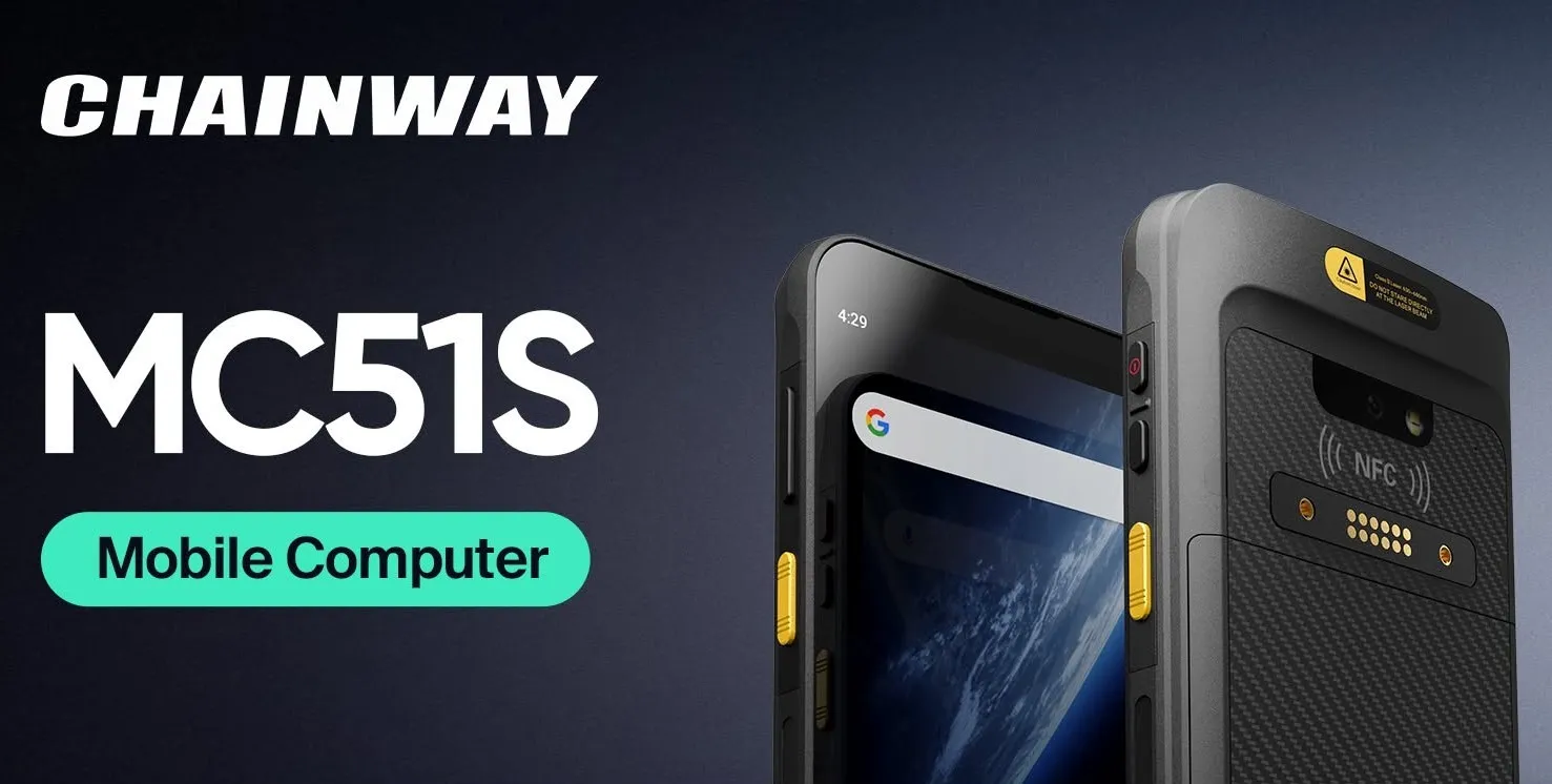 Chainway MC51S — chi tiết: màn hình 6 inch, camera 16MP, NFC, đầu đọc RFID UHF, phím quét bên hông, pin 5000mAh