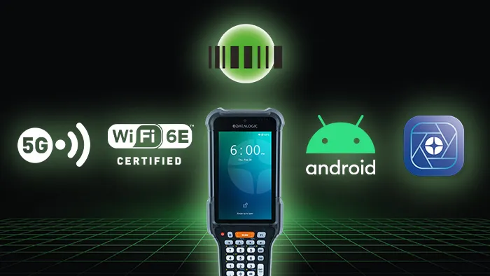 Datalogic Falcon X65 — 5G, Wi-Fi 6E Certified, Green Spot, Android 15