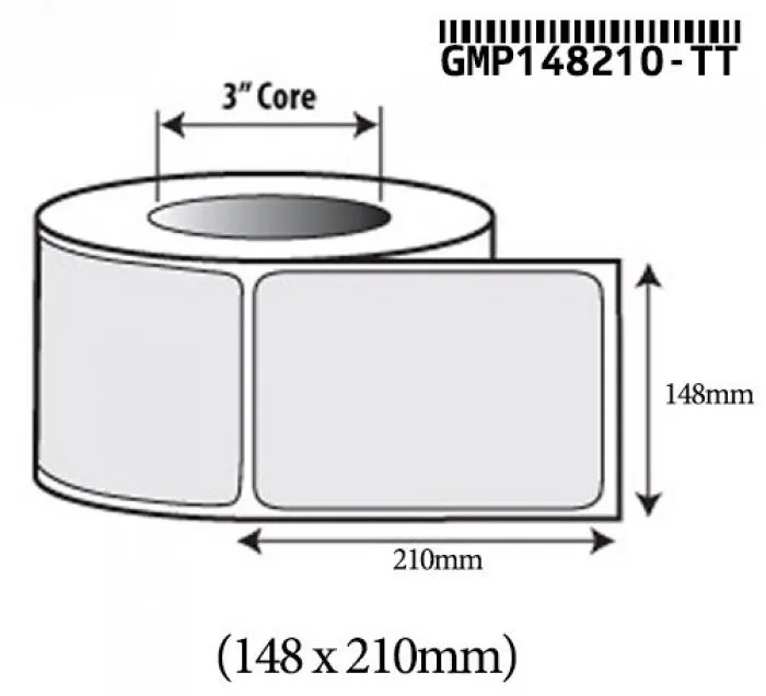 Decal tem nhãn 148x210mm quấn cuộn - in mã vạch thùng carton