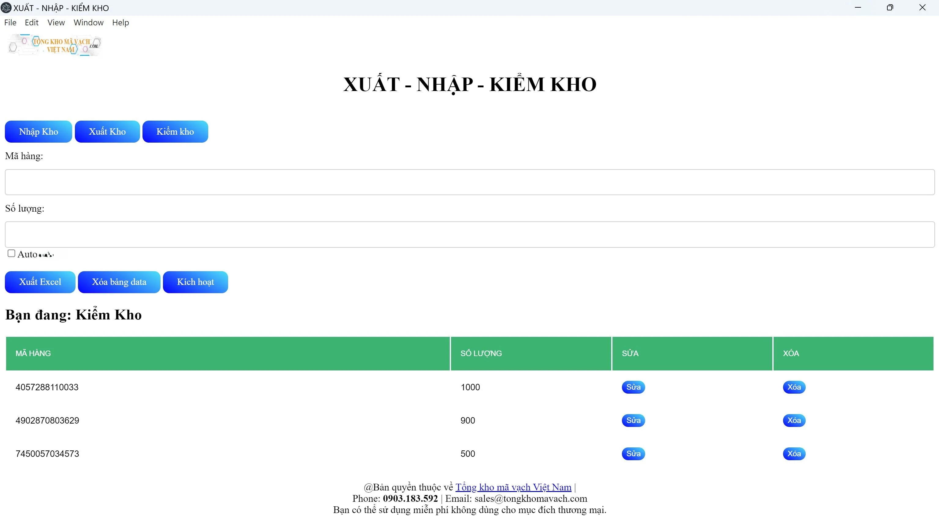 Phan mem kiem kho excel