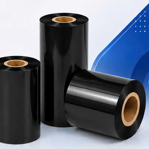 Ba cuộn ruy băng mực in Wax màu đen lõi giấy 1 inch dùng cho máy in mã vạch