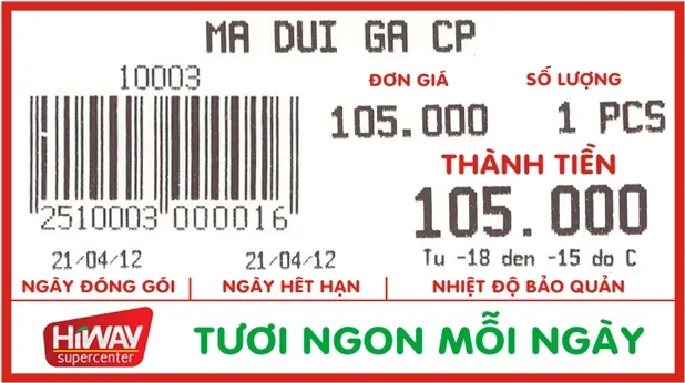 Cân điện tử siêu thị dùng tem cân 58x40mm