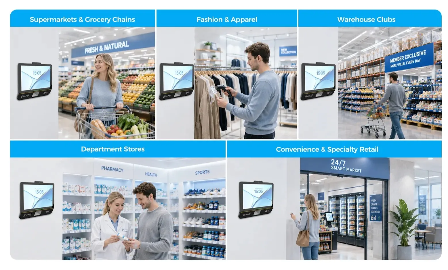 Kiosk check giá Urovo U100 triển khai thực tế trong cửa hàng bán lẻ