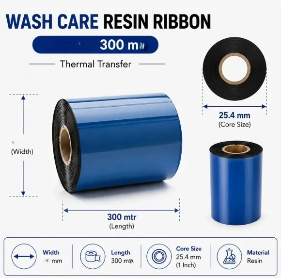 Cuộn ruy băng Wash Resin  — mực in tem nhãn vải satin và nylon taffeta